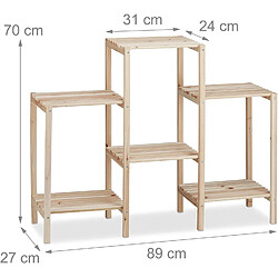 Helloshop26 Étagère pour plantes en bois support pot de fleurs en escalier décoration nature 13_0001142