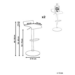 Avis Beliani Tabouret de bar Set de 2 Bois foncé VALENCIA