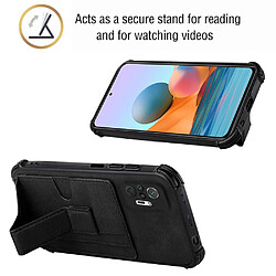 Coque en TPU + PU anti-chute, béquille et porte-cartes noir pour votre Xiaomi Redmi Note 10 Pro 4G (Global)/Note 10 Pro Max