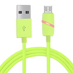 Wewoo Câble vert pour Samsung, HTC, Sony, Huawei, Xiaomi 1M Circular Bobbin Gift Box Style Micro USB à USB 2.0 de synchronisation de données avec LED,