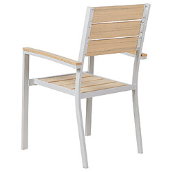 Beliani Chaise de jardin PRATO Bois d'ingénierie Beige pas cher