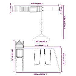 vidaXL Aire de jeux d'extérieur bois de pin imprégné pas cher