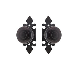 Visiodirect Lot de 2 poignées noires, poignées de porte robustes, boutons de meubles et de portails - Format : 11 x 4 cm