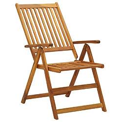 Avis Maison Chic Lot de 3 Chaises inclinables de jardin - Fauteuil d'extérieur Bois solide d'acacia -MN49660