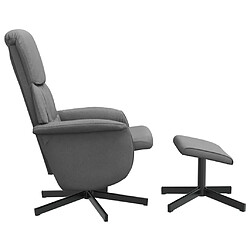 Avis vidaXL Fauteuil inclinable avec repose-pied gris foncé tissu