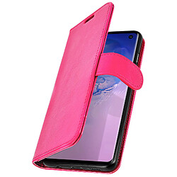 Avizar Housse Samsung Galaxy S10 Étui Folio Portefeuille Fonction Support Vidéo - rose