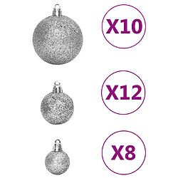 Acheter vidaXL Ensemble de boules de Noël 111 pièces argenté polystyrène