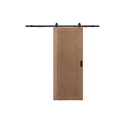 Vente-Unique Porte coulissante avec système en applique en MDF et bois naturel foncé - H205 x L73 cm - SANDORA pas cher