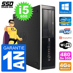 PC HP 8100 Elite SFF Intel Core i5-650 RAM 4Go SSD 480Go Windows 10 Wifi - Occasion