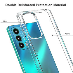 Coque en TPU + acrylique antichoc transparent noir pour votre Motorola Edge 20