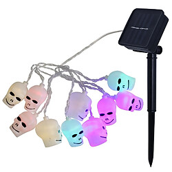 Wewoo 2.5m tête fantôme Design coloré Light Halloween série solaire alimenté LED chaîne de lumière, 20 LED Party Props fée décoration nuit lampe