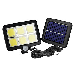 BESTA Split Six Grid Lampe Solaire de Jardin, 120LED Ultra Lumineux IP65 Imperméable à l'eau Solaire à Induction du Corps Humain Applique Murale, Cordon Réglable de 5m Panneau Solaire Lumières de Sécurité pour Jardin Garage