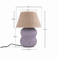 Rendez Vous Deco Lampe Ida en jute et papier mauve