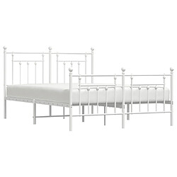 Acheter Maison Chic Lit adulte - Lit simple Cadre de lit métal avec tête de lit/pied de lit,Structure du lit Contemporain pour chambre blanc 140x190cm -MN51275