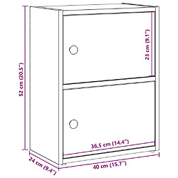 vidaXL Bibliothèque vieux bois 40x24x52 cm bois d'ingénierie pas cher