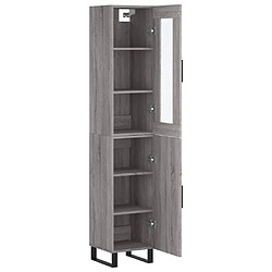 Avis vidaXL Buffet haut Sonoma gris 34,5x34x180 cm Bois d'ingénierie