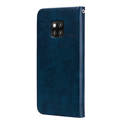 Avis Wewoo Etui à rabat horizontal en cuir de style business à texture de cire pour Huawei Mate 20 Pro, avec support et emplacements pour cartes et porte-monnaie (bleu)