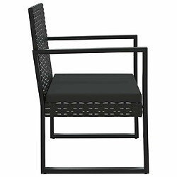 Maison Chic Salon de jardin 4 pcs + coussins - Mobilier/Meubles de jardin - Table et chaises d'extérieur Noir Résine tressée -MN37518 pas cher