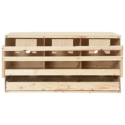 vidaXL Pondoir 3 compartiments 72x33x38 cm bois de pin massif