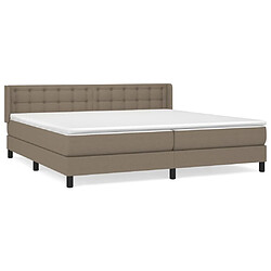 vidaXL Sommier à lattes de lit avec matelas Taupe 200x200 cm Tissu