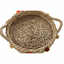 Set de basket DKD Home Decor 49 x 40 x 9,5 cm Pompons Herbier marin Boho (2 Unités)