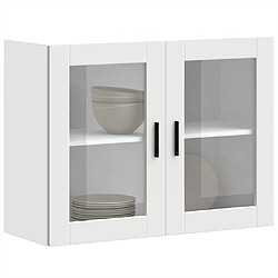 vidaXL Armoire murale de cuisine avec porte en verre Porto blanc