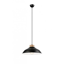 Lumière Suspension Dome Bois,acier Noir 1 ampoule 100cm