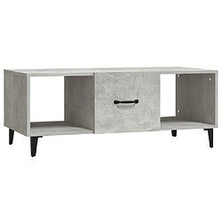 vidaXL Table basse Gris béton 102x50x40 cm Bois d'ingénierie