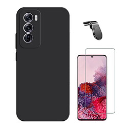 NIS Kit Verre Transparent + Cache Silicone + Support Magnétique L Oppo Reno12 Noir