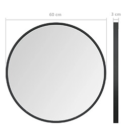 vidaXL Miroir mural Noir 60 cm pas cher