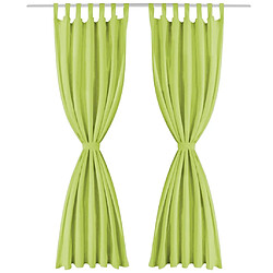 vidaXL Rideau occultant avec boucles 2 pcs 140 x 175 cm Vert