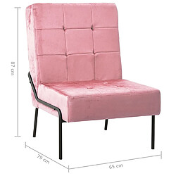 vidaXL Chaise de relaxation 65x79x87 cm Rose Velours pas cher