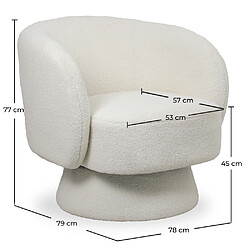 ICONIK INTERIOR Fauteuil Tapissé en Tissu Bouclé - Design Courbé - Dresa Blanc pas cher