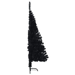 Avis vidaXL Demi sapin de Noël artificiel avec support Noir 150 cm PVC