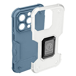 Avizar Coque iPhone 14 Pro Antichoc Hybride avec Anneau Support Magnétique Blanc