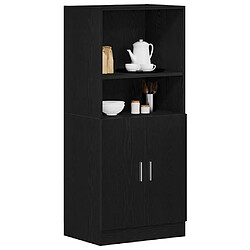 vidaXL Armoire de cuisine noir 57x41,5x131,5 cm bois d'ingénierie