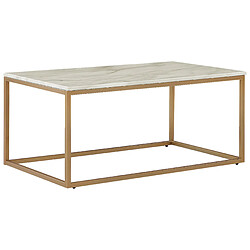 Beliani Table basse DELANO Effet marbre Doré