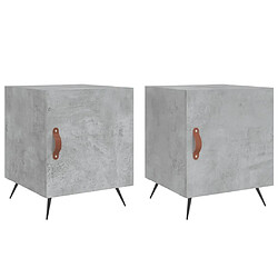 Maison Chic Lot de 2 Tables de chevet,Table de nuit,Table d'appoint pour salon gris béton 40x40x50 cm bois d’ingénierie -MN61633