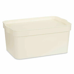 Kipit Boîte de rangement avec couvercle Crème Plastique 7,5 L 21,5 x 14,5 x 32 cm (12 Unités)