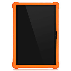 Coque en silicone avec béquille coulissante orange pour votre Lenovo M10 FHD REL X605FC