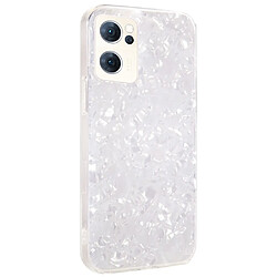 Coque en TPU + acrylique IPAKY double couche, antichoc, IMD à fort impact, blanc pour votre Oppo Reno7 5G