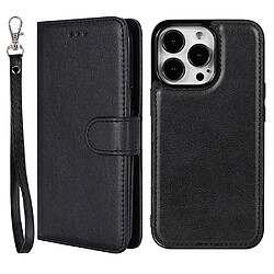 Etui en PU + TPU détachable 2-en-1, antichoc, magnétique avec support noir pour votre Apple iPhone 13 Pro Max 6.7 pouces