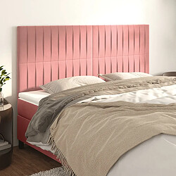 Maison Chic Lot de 4 Têtes de lit design pour chambre - Décoration de lit Rose 100x5x78/88 cm Velours -MN94064