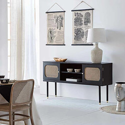 Buffet Alexandra House Living Noir Bois de pin Bois MDF 38 x 81 x 152 cm