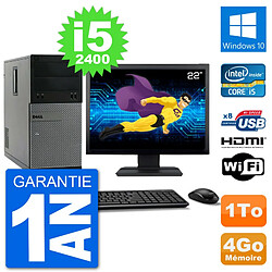 PC Dell 3010 MT Ecran 22" i5-2400 RAM 4Go Disque Dur 1To HDMI Windows 10 Wifi - Occasion