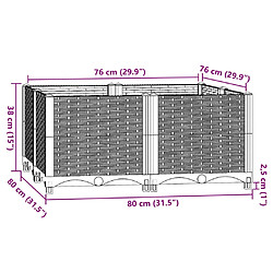 vidaXL Lit surélevé 80x80x38 cm Polypropylène pas cher