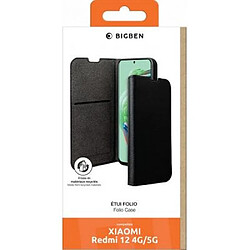 BigBen Connected Étui pour Redmi 12 4G / 5G Folio Wallet avec Porte-carte et Support Noir