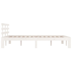 Maison Chic Lit adulte - Lit simple Cadre de lit,Structure du lit Contemporain Blanc Bois massif 120x200 cm -MN27621 pas cher