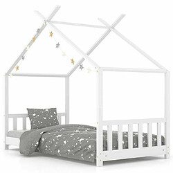 Maison Chic Lit d'Enfant Chambre - Cadre de lit pour enfant Blanc Bois de pin massif 70x140 cm -MN43804