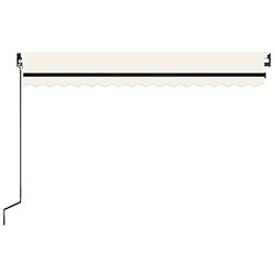 Avis vidaXL Auvent manuel rétractable avec LED 450x300 cm Crème